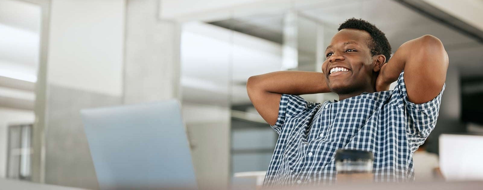 man happy with his financial planning